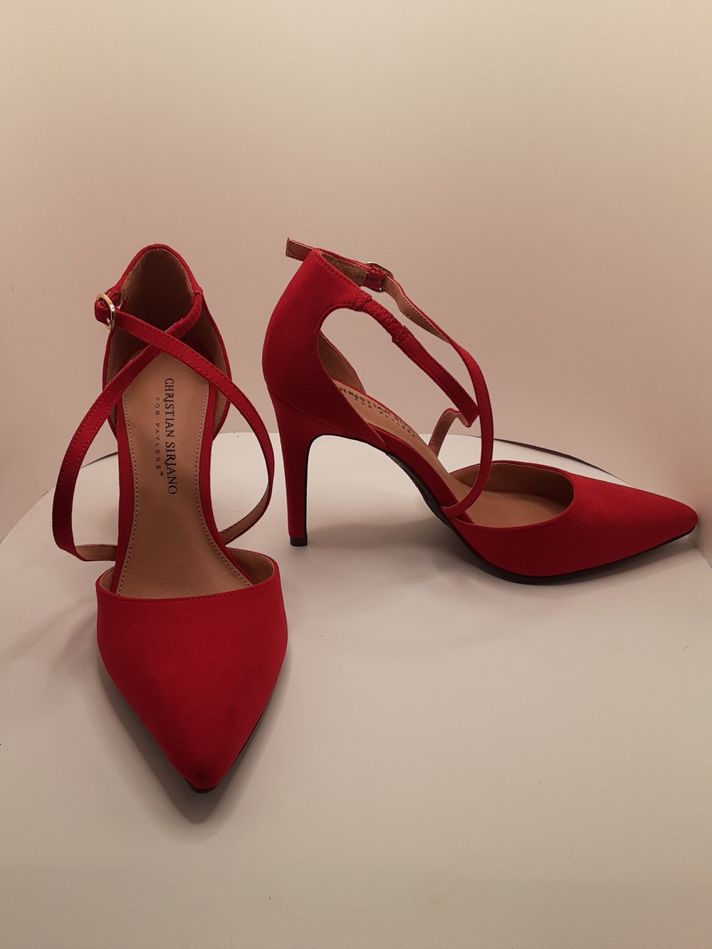 Christian Siriano Red Crisscross D'Orsay Pumps Sz 6.5 NIB
